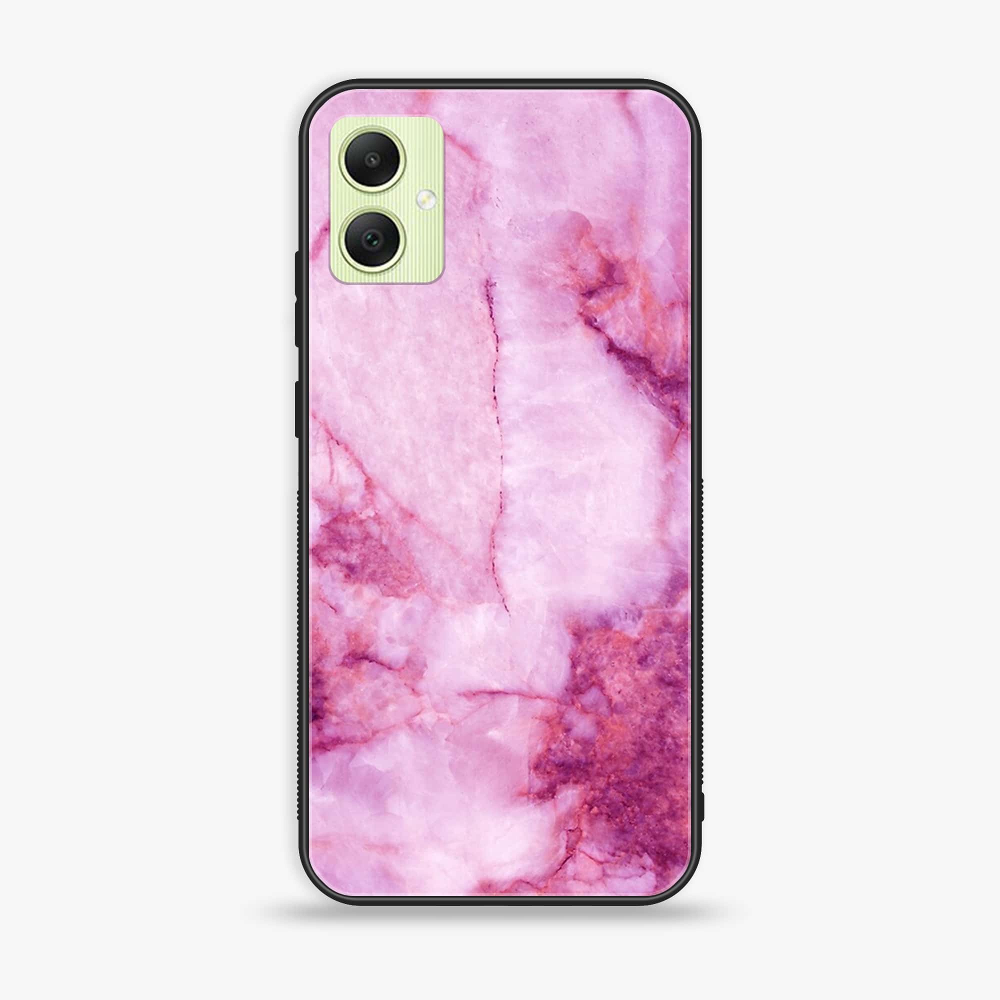 Samsung Galaxy A05 - Pink Marble Series - Premium Printed Glass soft Bumper shock Proof Case