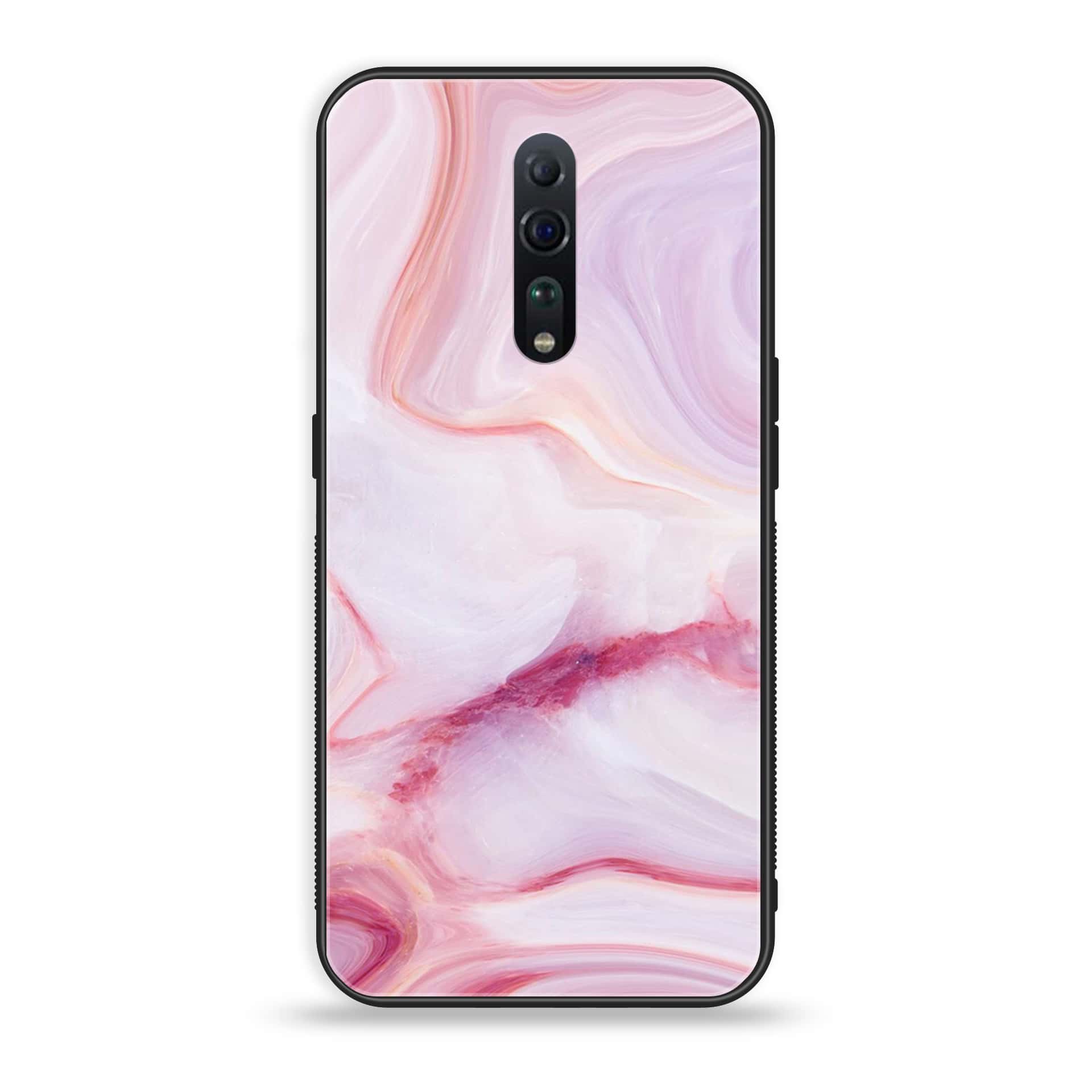 Oppo Reno Z - Pink Marble Series - Premium Printed Glass soft Bumper shock Proof Case