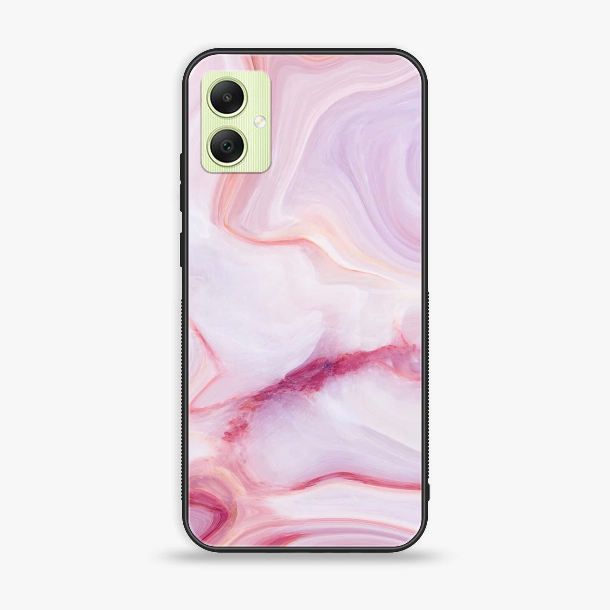 Samsung Galaxy A05 - Pink Marble Series - Premium Printed Glass soft Bumper shock Proof Case