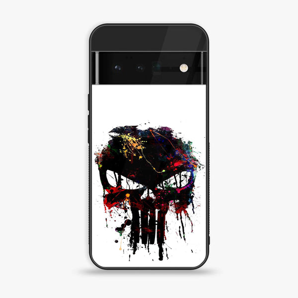 Google Pixel 6 - Punisher Skull Design - Premium Printed Glass soft Bumper Shock Proof Case