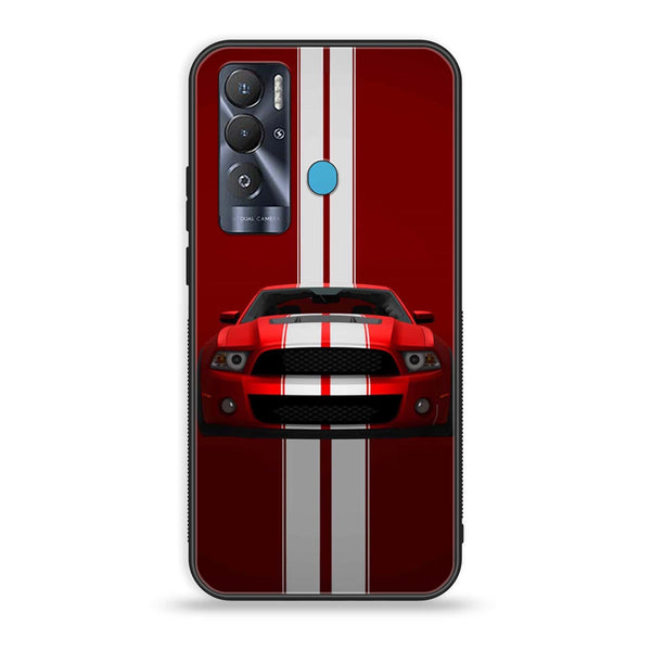 Tecno Pova Neo - Red Mustang - Premium Printed Glass soft Bumper Shock Proof Case