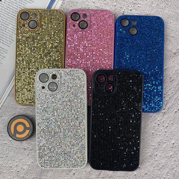 iPhone 14 Diamond Glitter Case with Built-in Camera Lens Glass
