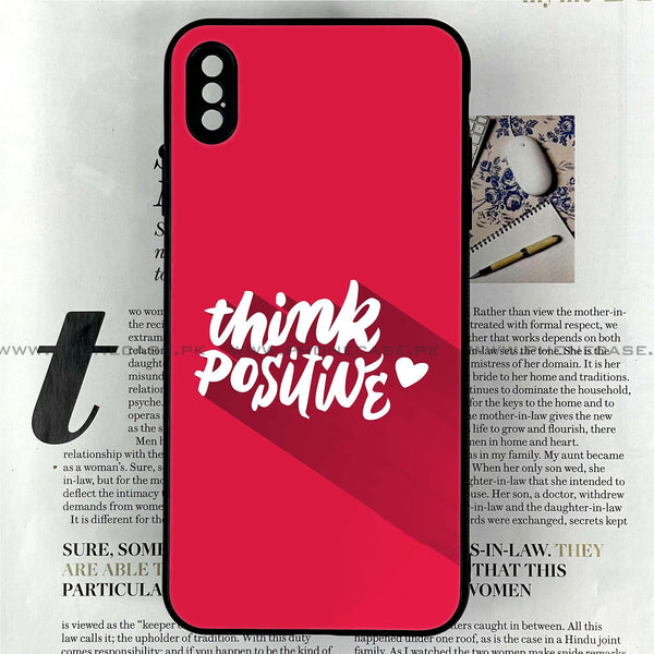 iPhone XS Max - Think Positive Design - Premium Printed Glass soft Bumper shock Proof Case