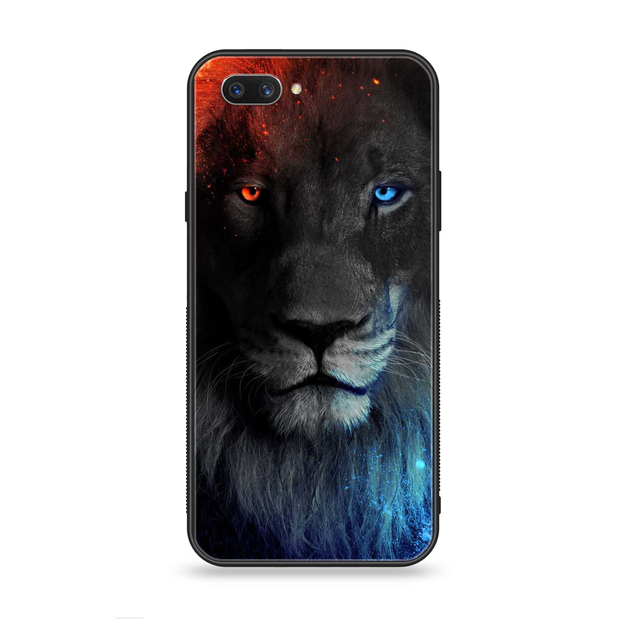 Oppo A3s - Tiger Series - Premium Printed Glass soft Bumper shock Proof Case