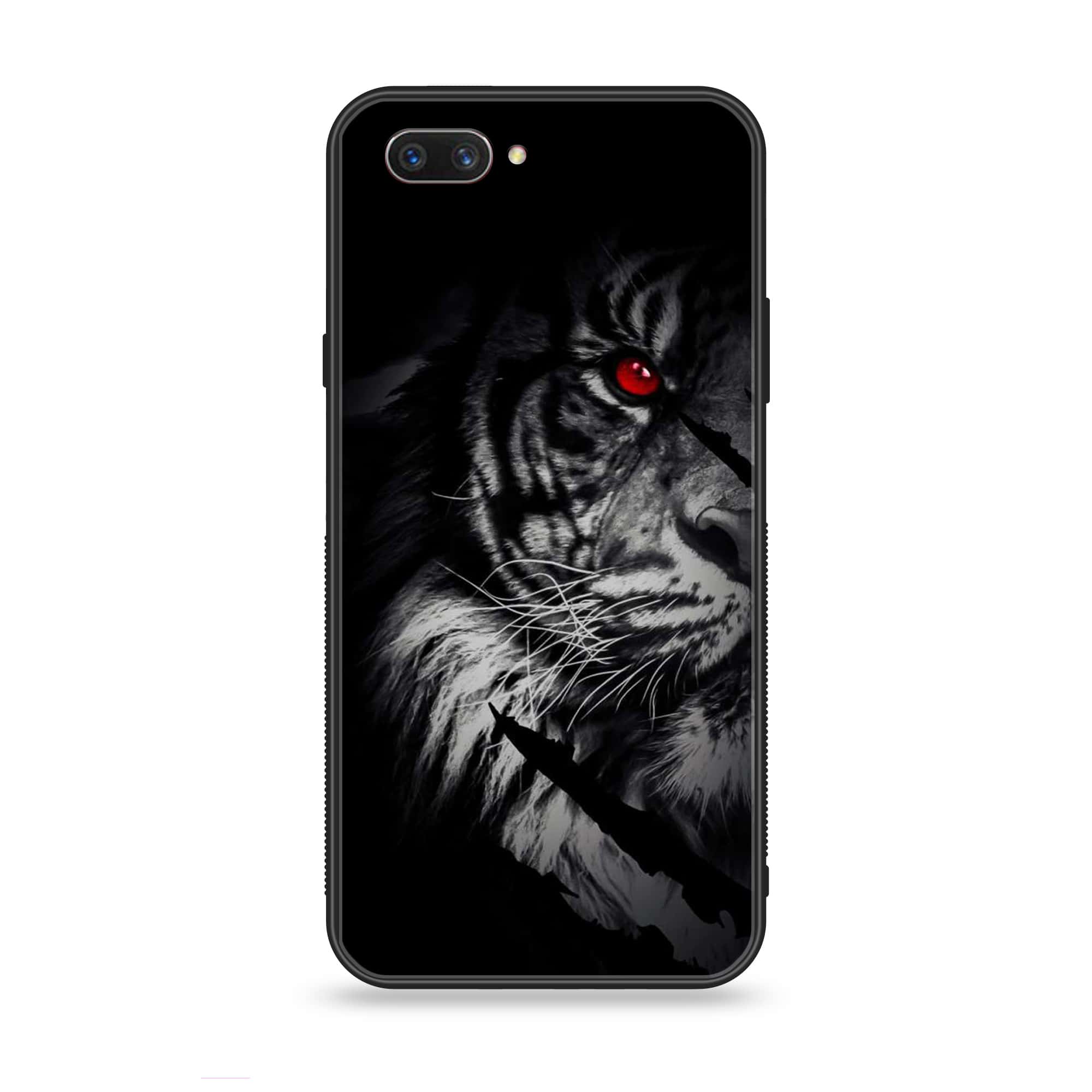 Oppo A3s - Tiger Series - Premium Printed Glass soft Bumper shock Proof Case