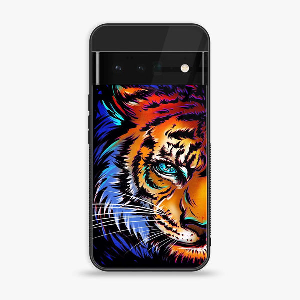Google Pixel 6 - Tiger Art - Premium Printed Glass soft Bumper Shock Proof Case