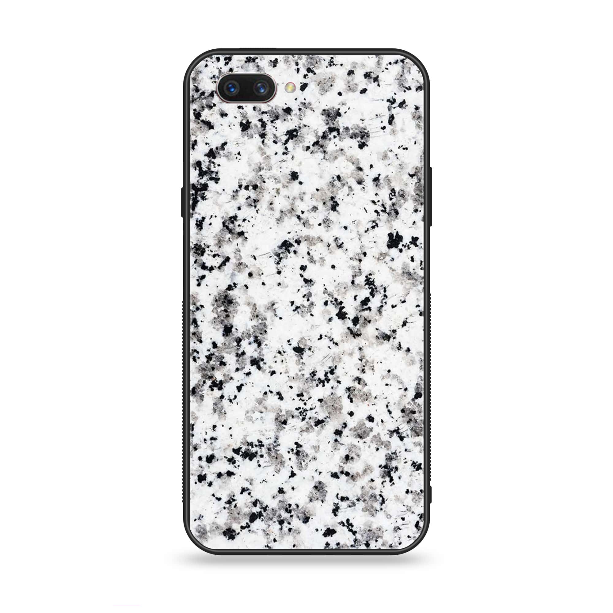Oppo A3s - White Marble series - Premium Printed Glass soft Bumper shock Proof Case