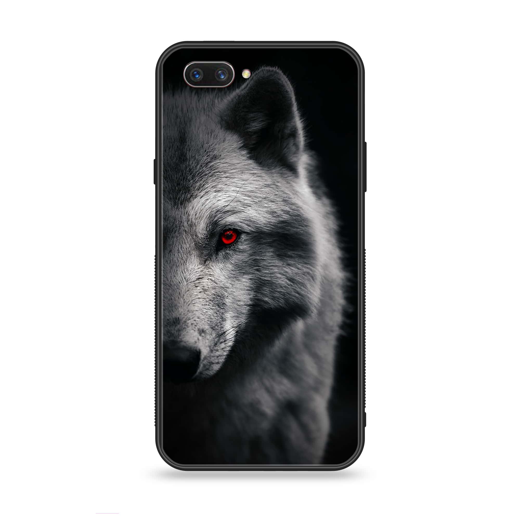 Oppo A3s - Wolf Series - Premium Printed Glass soft Bumper shock Proof Case