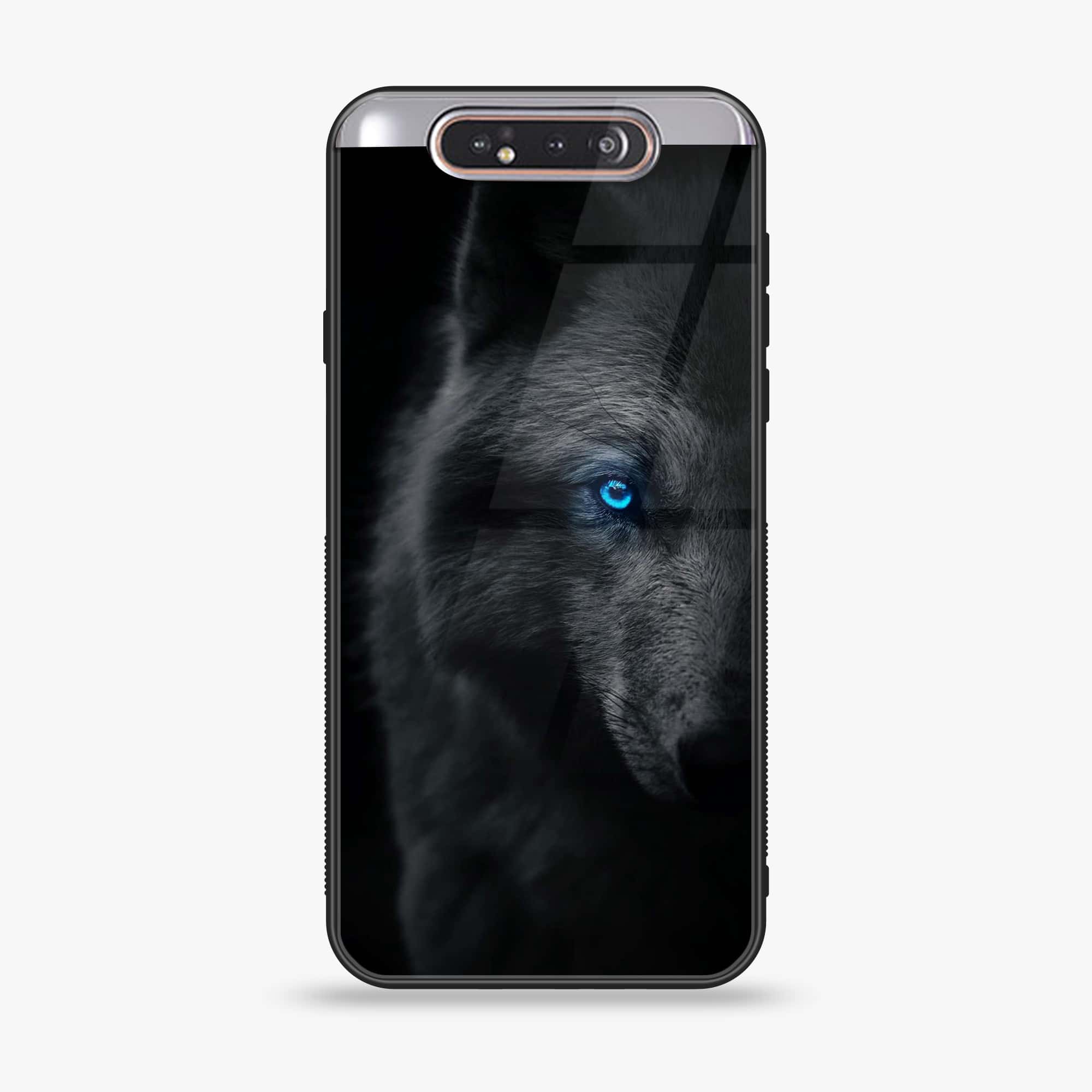 Samsung Galaxy A80 - Wolf Series - Premium Printed Glass soft Bumper shock Proof Case