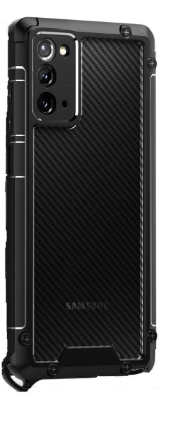 Galaxy Note 20 Original Gold Shield Branded Carbon Fiber Feel Army Grade Shock Proof Case