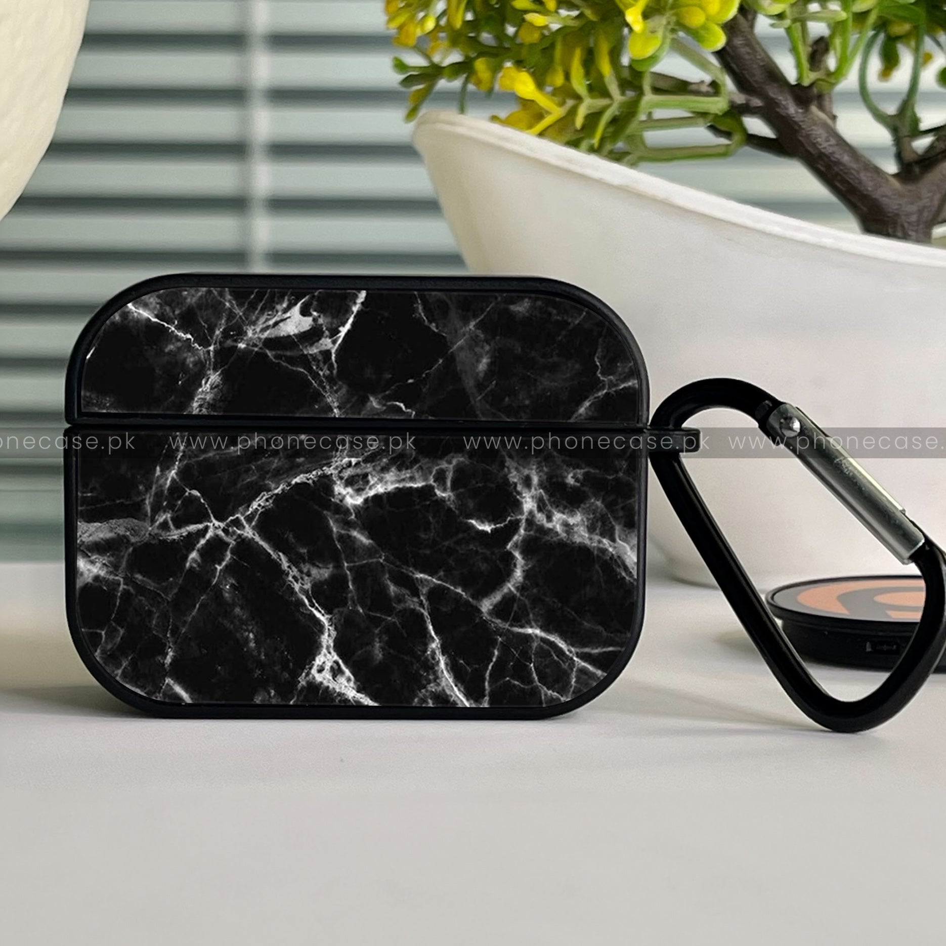 AirPods Pro Case - Black Marble Series - Front Back Premium Print