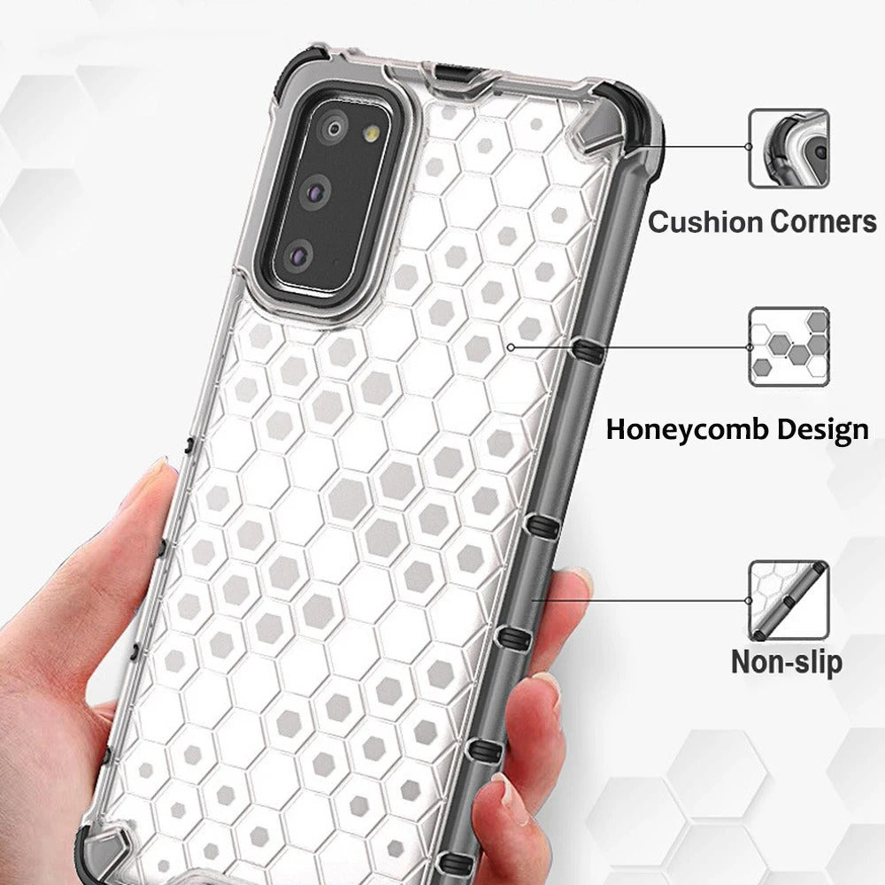 Galaxy S10 Lite/ Galaxy A91 Airbag Shockproof Hybrid Armor Honeycomb Transparent Cover