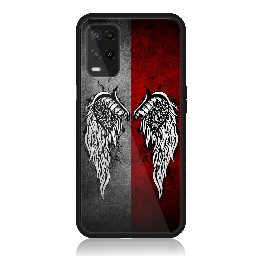 Realme Narzo 30 5G - Angel  Wings Series - Premium Printed Glass soft Bumper shock Proof Case