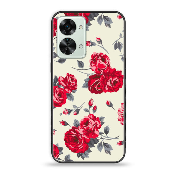 OnePlus Nord 2T 5G - Floral Series Design 8 - Premium Printed Glass soft Bumper Shock Proof Case