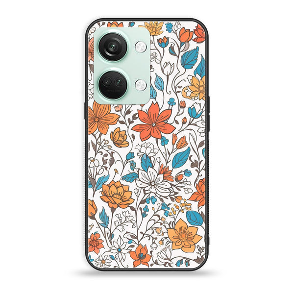 OnePlus Nord 3 5G - Floral Series Design 9 - Premium Printed Glass soft Bumper shock Proof Case