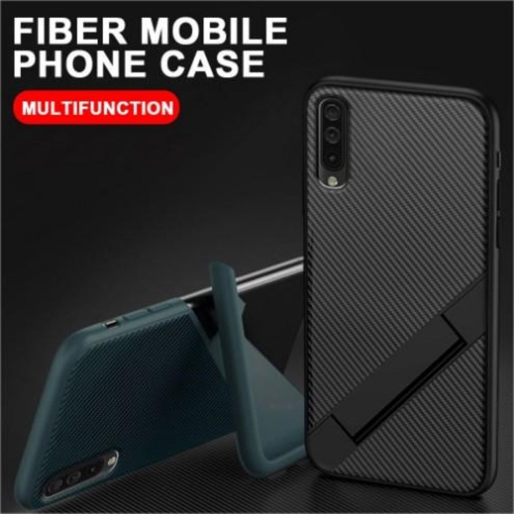 Galaxy S20 Plus Ultra Thin Carbon Fiber Folding Stand Phone Case Luxury Silicone Bracket Cover