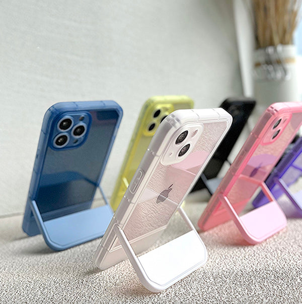 iPhone 14 Pro Invisible Bracket Stand Transparent Case With Camera Protection