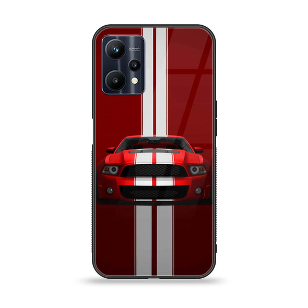 Realme V25 - Red Mustang - Premium Printed Glass soft Bumper Shock Proof Case