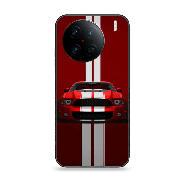 Vivo X90 Pro - Red Mustang - Premium Printed Glass soft Bumper Shock Proof Case