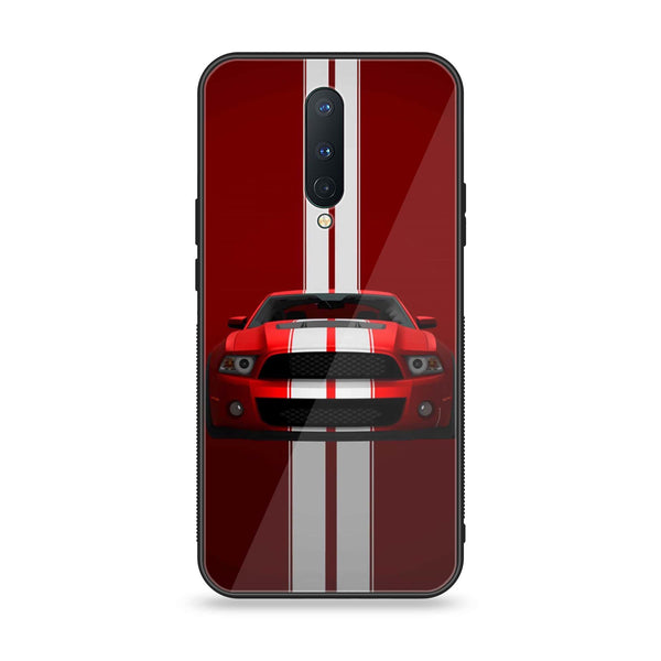 OnePlus 8 - Red Mustang - Premium Printed Glass soft Bumper Shock Proof Case