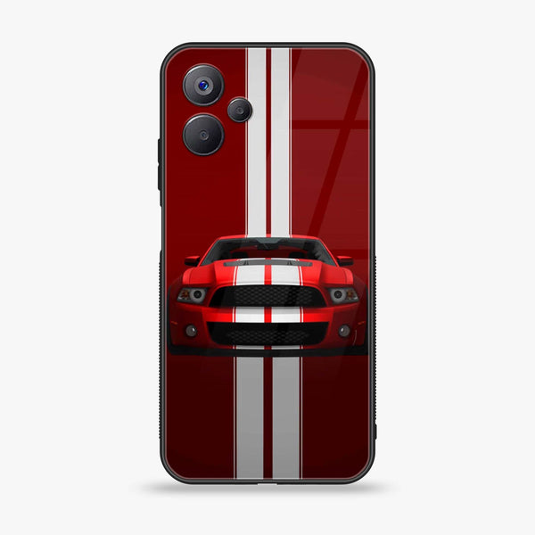 Realme 10 5G - Red Mustang - Premium Printed Glass soft Bumper Shock Proof Case