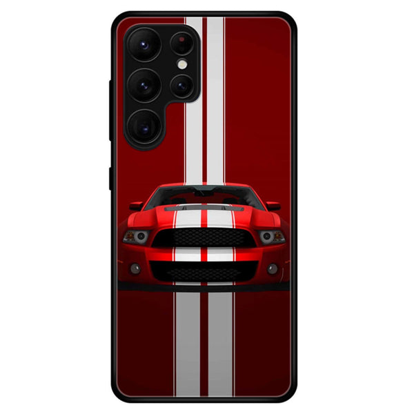 Samsung Galaxy S23 Ultra - Red Mustang - Premium Printed Glass soft Bumper Shock Proof Case