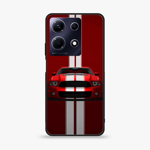 Infinix Note 30 - Red Mustang  - Premium Printed Glass soft Bumper shock Proof Case