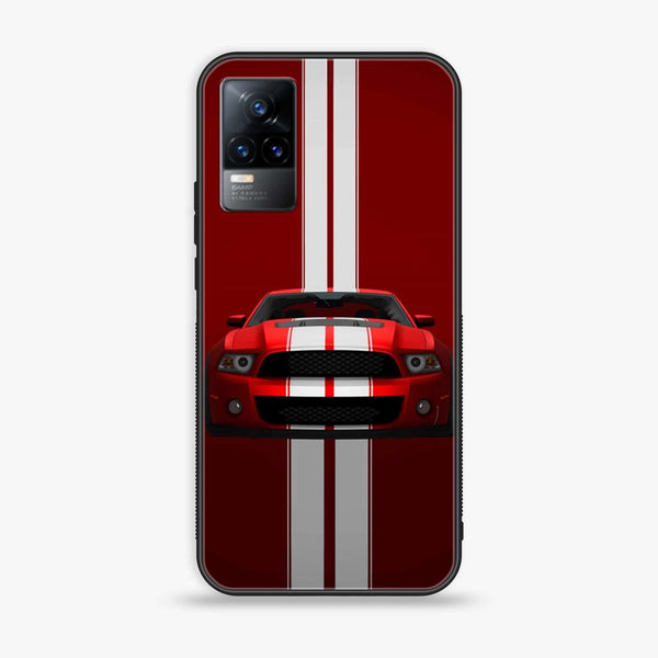 Vivo Y73 2021 - Red Mustang - Premium Printed Glass soft Bumper Shock Proof Case