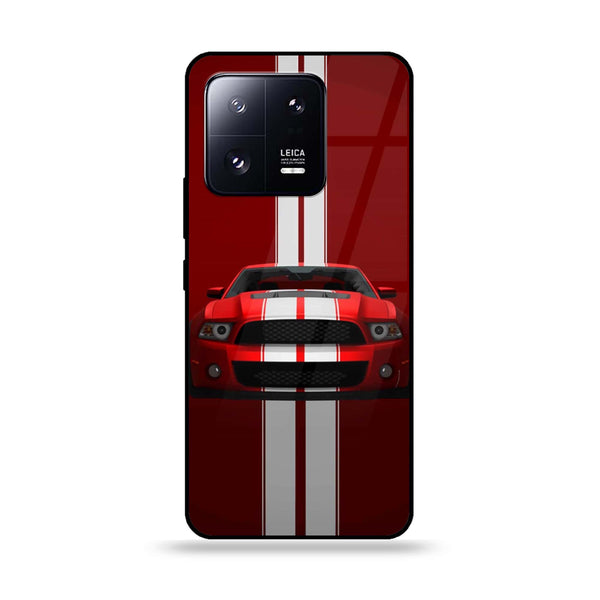 Xiaomi 13 Pro - Red Mustang - Premium Printed Glass soft Bumper Shock Proof Case