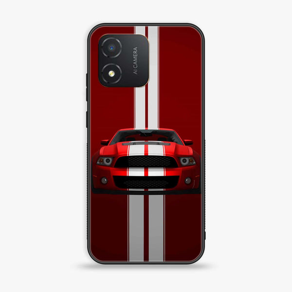 Honor X5 - Red Mustang - Premium Printed Glass soft Bumper Shock Proof Case