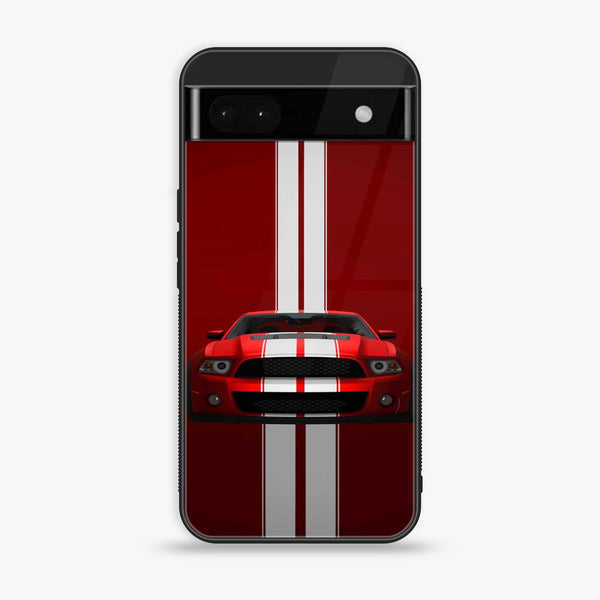 Google Pixel 6A - Red Mustang - Premium Printed Glass soft Bumper shock Proof Case