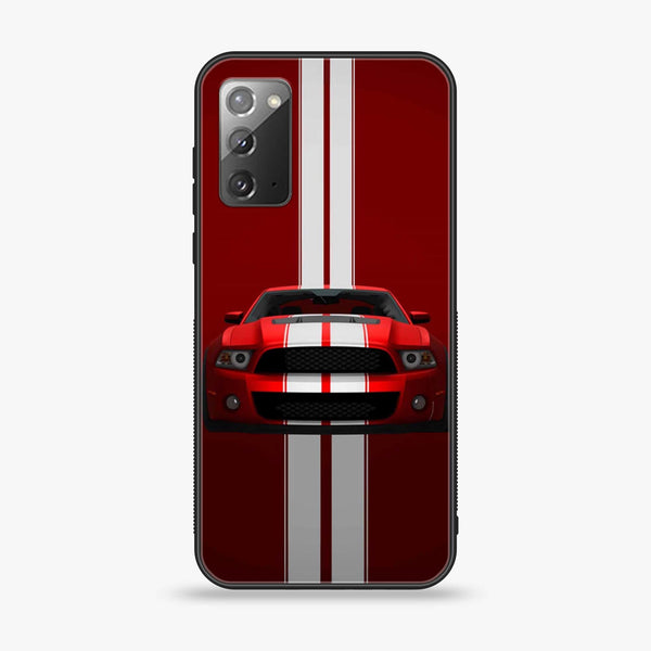 Samsung Galaxy Note 20 - Red Mustang - Premium Printed Glass soft Bumper Shock Proof Case