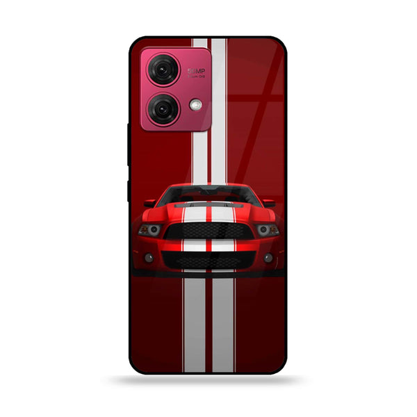 Motorola Moto G84 - Red Mustang - Premium Printed Glass soft Bumper Shock Proof Case