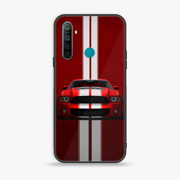 Realme 5s - Red Mustang - Premium Printed Glass soft Bumper Shock Proof Case