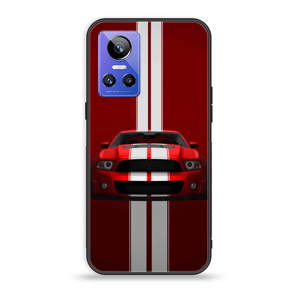 Realme GT Neo 3 - Red Mustang - Premium Printed Glass soft Bumper Shock Proof Case