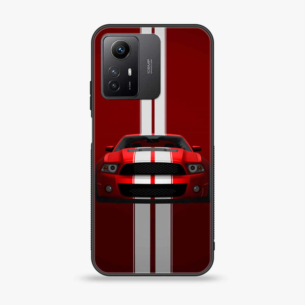 Xiaomi Redmi Note 12S - Red Mustang - Premium Printed Glass soft Bumper shock Proof Case