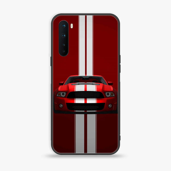 OnePlus Nord - Red Mustang - Premium Printed Glass soft Bumper Shock Proof Case