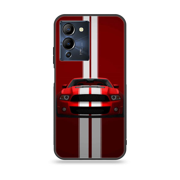 Infinix Note 12 G96 - Red Mustang - Premium Printed Glass soft Bumper Shock Proof Case