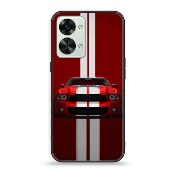 OnePlus Nord 2T 5G - Red Mustang - Premium Printed Glass soft Bumper Shock Proof Case