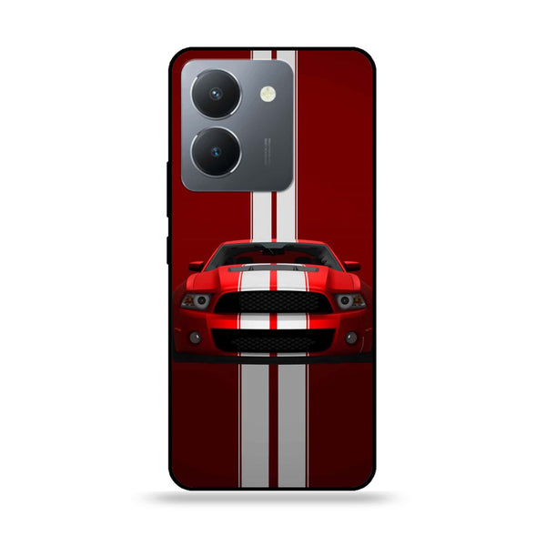 Vivo Y36 - Red Mustang - Premium Printed Glass soft Bumper Shock Proof Case