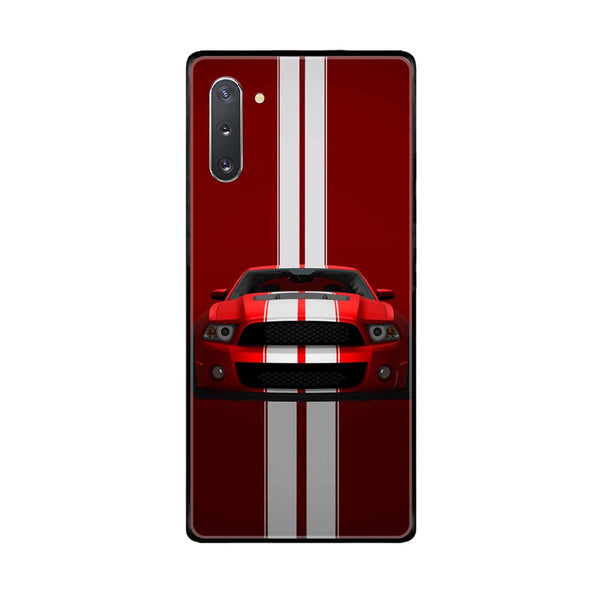 Samsung Galaxy Note 10 - Red Mustang - Premium Printed Glass soft Bumper Shock Proof Case