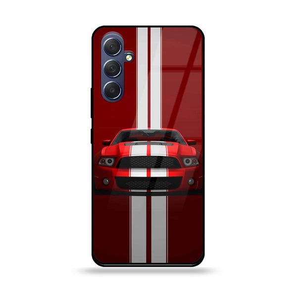 Samsung Galaxy M54 - Red Mustang - Premium Printed Glass soft Bumper Shock Proof Case
