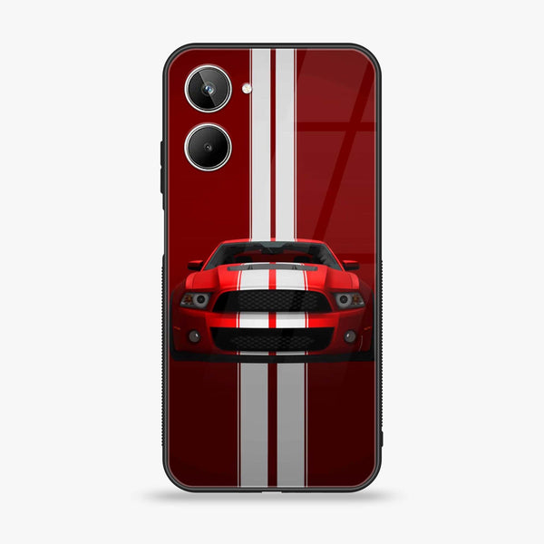 Realme 10 4G - Red Mustang - Premium Printed Glass soft Bumper Shock Proof Case