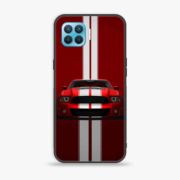 Oppo A93 4G - Red Mustang - Premium Printed Glass soft Bumper Shock Proof Case