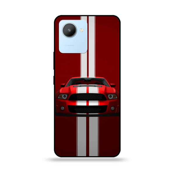 Realme C30 - Red Mustang - Premium Printed Glass soft Bumper Shock Proof Case