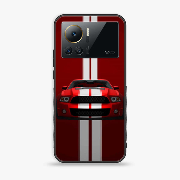 Infinix Note 12 VIP - Red Mustang - Premium Printed Glass soft Bumper Shock Proof Case