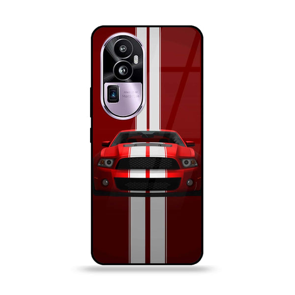 Oppo Reno 10 Pro Plus - Red Mustang - Premium Printed Glass soft Bumper Shock Proof Case
