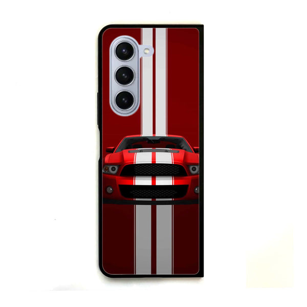 Galaxy Z Fold 5 - Red Mustang - Premium Printed Glass soft Bumper Shock Proof Case