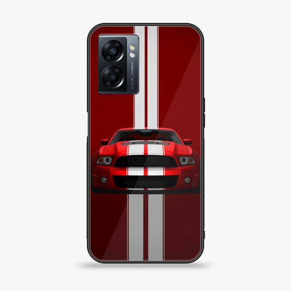 Oppo A57 2022 - Red Mustang - Premium Printed Glass soft Bumper Shock Proof Case