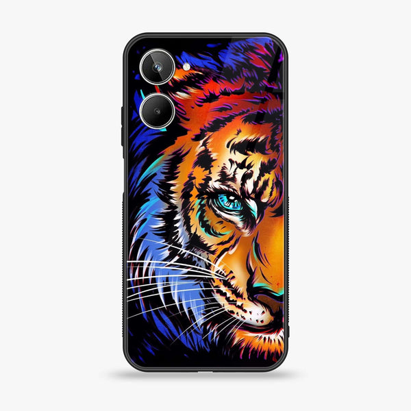 Realme 10 4G - Tiger Art - Premium Printed Glass soft Bumper Shock Proof Case